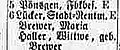 (Hofgartenstr.) 6 Lücker, Stadt-Rentm. E. (= Eigentümer) Brewer, Maria Haller, Witwe geb. Brewer (Adressbuch der Oberbürgermeisterei Düsseldorf für 1883, Zweiter Theil, S. 55.)