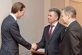 Вадим Красносельский и Себастьян Курц на встрече ОБСЕ