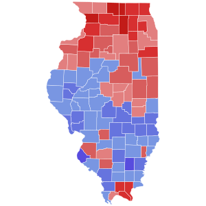 1864 Illinois gubernatorial election results map by county.svg