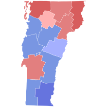 2010 Vermont gubernatorial election results map by county.svg