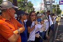 Protesters demanding freedom of the press on 29 January 2015 2014-15 Nicaraguan protests - 26 December 2014.jpg