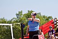 Image 8A beach volleyball referee determines if a fault has been committed. (from Beach volleyball)