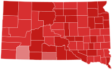 Results by county
.mw-parser-output .legend{page-break-inside:avoid;break-inside:avoid-column}.mw-parser-output .legend-color{display:inline-block;min-width:1.25em;height:1.25em;line-height:1.25;margin:1px 0;text-align:center;border:1px solid black;background-color:transparent;color:black}.mw-parser-output .legend-text{}
Noem
50-60%
60-70%
70-80%
80-90% 2022 South Dakota gubernatorial Republican primary election results map by county.svg