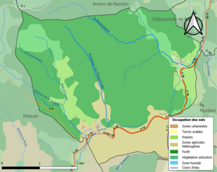 Mappa a colori che mostra l'uso del suolo.