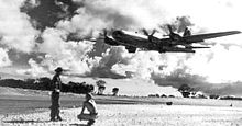 501st Bombardment Group B-29 taking off from Northwest Field Guam 501st Bombardment Group B-29 takeoff Northwest Field Guam 1945.jpg