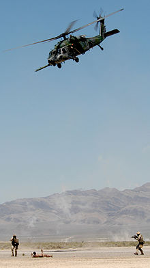 Pararescuemen from the 58 RQS participate in an exercise at Nellis AFB. 58th Rescue Squadron exercise.jpg