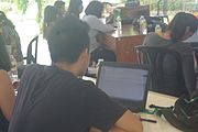 Participants editing articles during the 6th Waray Wikipedia Edit-a-thon at the University of the Philippines Visayas Tacloban College (UPVTC) held on November 18-19, 2016. The event was organized by the The Leyte-Samar Heritage Center of UPVTC and the Sinirangan Bisaya Wikimedia Community.