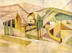 Village cubiste- Georges Gaudion - Musée du Pays rabastinois inv.D.2006.3.4 (Cubist village)