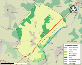 Kolorowa mapa przedstawiająca użytkowanie gruntów.