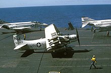 VA-115 A-1H on USS Kitty Hawk in 1966 A-1H VA-115 CVA-63 1966.jpg