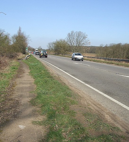 File:A5 near the Brickhills - geograph.org.uk - 367469.jpg