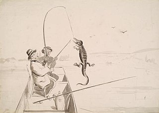 A Fishing Caricature, from an album compiled by Sir John Everett Millais - R. D. - ABDAG012325