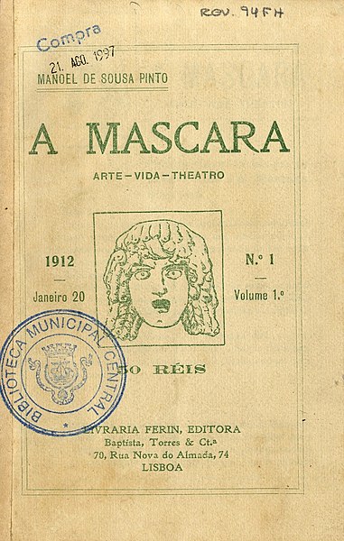 File:A Máscara, Nº1, 20 de Janeiro de 1912, capa.jpg