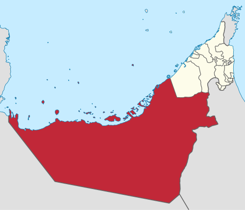 Location of Abu Dhabi in the UAE