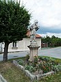 English: Saint John Nepomuk statue in the village of Adamov, České Budějovice District, Czech Republic. Čeština: Socha sv. Jana Nepomuckého v obci Adamov v okrese České Budějovice.