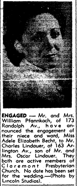 File:Adele Elizabeth Becht engagement to Charles Frederick Lindauer in the Jersey Journal of Jersey City, New Jersey on August 20, 1940.png