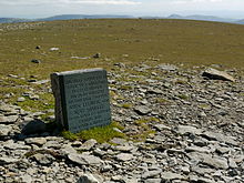 Monument on Helvellyn commemorating the first aeroplane landing there