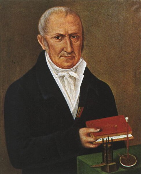 Painting of Alessandro Volta, eponym of architecture