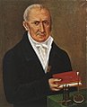 Image 19Alessandro Volta with the first electrical battery. Volta is recognized as an influential inventor. (from Invention)