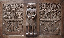 Alexander Ritchie inlaid carved in oak taken from tomb rubbings of the Kings of Scotland Alexander Ritchie Carved in Oak.jpg