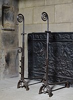 Medieval French andirons, around 1400, with rests for roasting spits