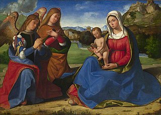 The Virgin and Child adored by Two Angels