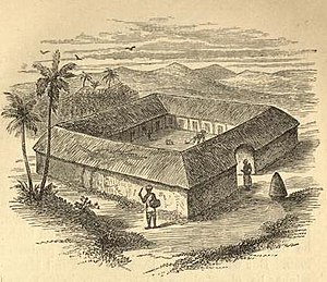 Yoruba architecture depicted in a book by Anna Hinderer in the mid-1800s[78]