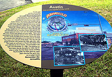 The commemorative plaque at the site where the Armadillo once stood
Center illustration:
Jim Franklin, 1970 Armadillo plaque.jpg