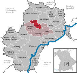 Läget för Attenkirchen i Landkreis Freising