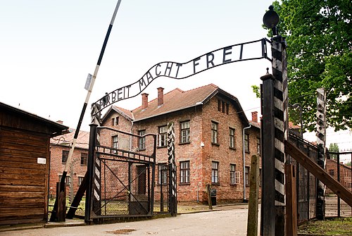 Auschwitz I. Ah yes, just like a vaccination program, except at Auschwitz there was no opting out., From WikimediaPhotos