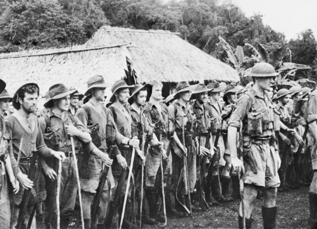 Militia soldiers of the 39th Battalion following their relief at Kokoda in September 1942