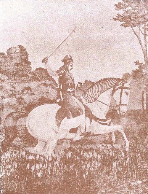 20th century depiction of Bajirao in battle