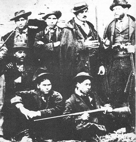 A band of Southern Italian briganti ("brigands") from Basilicata, ca. 1860