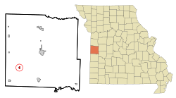 Bates County Missouri Incorporated and Unincorporated areas Foster Highlighted.svg