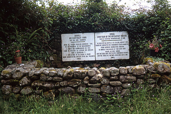 A memorial at the site of the Battle of Callann, where John FitzThomas FitzGerald, 1st Baron Desmond and his eldest son fell in 1261 while fighting ag