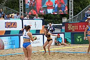 Deutsch: Beachhandball Europameisterschaften 2019 (Beach handball Euro); Tag 6: 7. Juli 2019 – Spiel um Platz Drei, Frauen, Kroatien-Niederlande 0:2 (14:23, 20:22) English: Beach handball Euro; Day 6: 7 July 2019 – Women's Bronze Medal Match – Croatia-Netherlands 0:2 (14:23, 20:22)