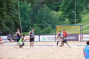 Deutsch: Beachhandball Europameisterschaften 2019 (Beach handball Euro); Tag 3: 4. Juli 2019 – Männer, Platzierungsrunde Gruppe III, Italien-Montenegro 2:0 (22:15, 18:7) English: Beach handball Euro; Day 3: 4 July 2019 – Men Consolation Round Group III – Italy-Montenegro 2:0 (22:15, 18:7)