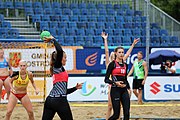 Deutsch: Beachhandball Europameisterschaften 2019 (Beach handball Euro); Tag 5: 6. Juli 2019 – Frauen, Platzierungsspiel für die Ränge 9–12, Deutschland-Polen 2:1 (22:23, 19:16, 7:6) English: Beach handball Euro; Day 5: 6 July 2019 – Placement Match/Cross Match for rank 9–12 Women – Germany-Poland 2:1 (22:23, 19:16, 7:6)