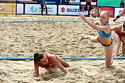 Deutsch: Beachhandball Europameisterschaften 2019 (Beach handball Euro); Tag 5: 6. Juli 2019 – Frauen, Halbfinale, Kroatien-Dänemark 1:2 (12:19, 17:10, 4:7) English: Beach handball Euro; Day 5: 6 July 2019 – Semifinal Men – Croatia-Denmark 1:2 (12:19, 17:10, 4:7)