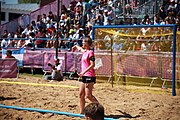 Deutsch: Beachhandball bei den Olympischen Jugendspielen 2018 in Buenos Aires; Tag 7, 13. Oktober 2018; Jungen, Halbfinale – Spanien-Kroatien 2:1 English: Beach handball at the 2018 Summer Youth Olympics in Buenos Aires at 13 October 2018 – Boys Semifinal – Spain-Croatia 2:1 Español: Handball de playa en los Juegos Olimpicos de la Juventud Buenos Aires 2018 en 13 de octubre de 2018 – Semifinales de chicos - España-Croacia 2:1