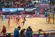 Deutsch: Beachhandball bei den Olympischen Jugendspielen 2018; Tag 5, 10. November 2018; Mädchen, Hauptrunde - Kroatien-Argentinien 1:2 English: Beach handball at the 2018 Summer Youth Olympics at 11 October 2018 – Girls Main Round – Croatia-Argentina 1:2