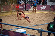 Deutsch: Beachhandball bei den Olympischen Jugendspielen 2018; Tag 5, 10. November 2018; Mädchen, Hauptrunde - Chinese Taipei (Taiwan)-Niederlande 1:2 English: Beach handball at the 2018 Summer Youth Olympics at 11 October 2018 – Girls Main Round – Chinese Taipei (Taiwan)-Netherlands 1:2