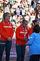 Deutsch: Beachhandball bei den Olympischen Jugendspielen 2018 in Buenos Aires; Tag 7, 13. Oktober 2018; Medaillenzeremonie Mädchen - Gold: Argentinien, Silber: Kroatien, Bronze: Ungarn English: Beach handball at the 2018 Summer Youth Olympics in Buenos Aires at 13 October 2018 – Medal Ceremony Girls - Gold: Argentina, Silver: Croatia, Bronze: Hungary Español: Handball de playa en los Juegos Olimpicos de la Juventud Buenos Aires 2018 en 13 de octubre de 2018 – Medalla Ceremonia para niñas - Oro: Argentina, Plata: Croacia, Bronce: Hungría