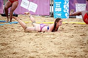 Deutsch: Beachhandball bei den Olympischen Jugendspielen 2018; Tag 6, 11. Oktober 2018; Mädchen, Platzierungssspiel Ränge 11-12 – Amerikanisch Samoa-Mauritius 2:1 English: Beach handball at the 2018 Summer Youth Olympics at 11 October 2018 – Girls Placement Match 11-12 – American Samoa-Mauritius 2:1