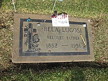 Lugosi's grave at Holy Cross Cemetery, Culver City, California