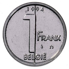 Belgian coin of 1 franc Albert II in Dutch - reverse.TIF