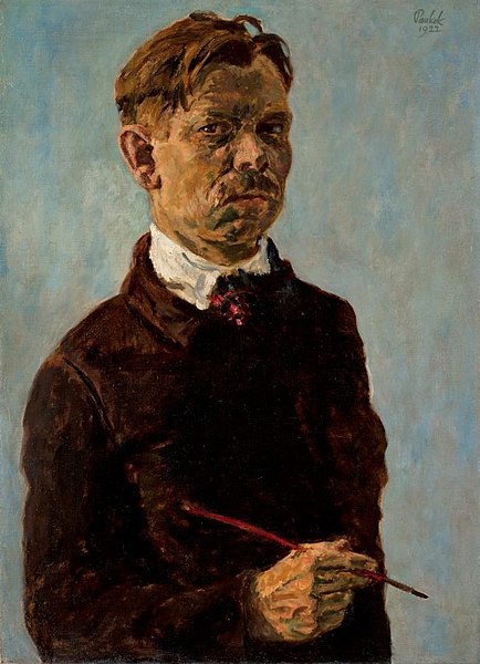 File:Bernhard Pankok - Selbstportrait mit Pinsel, 1922.jpg