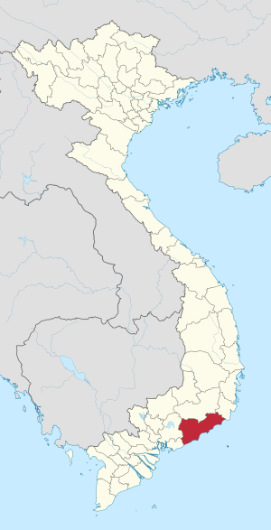 Map of Vietnam with the province of Tỉnh Bình Thuận highlighted