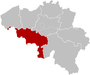 Karta över stiftet Tournai