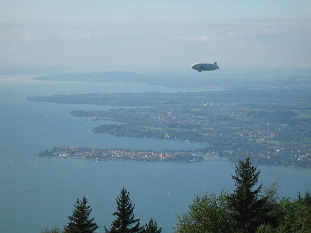 Lake Constance with the Island of Lindau seen from the Pfänder in 2007
